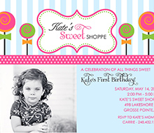 Sweet Shoppe Birthday Printable Invitation - Blue